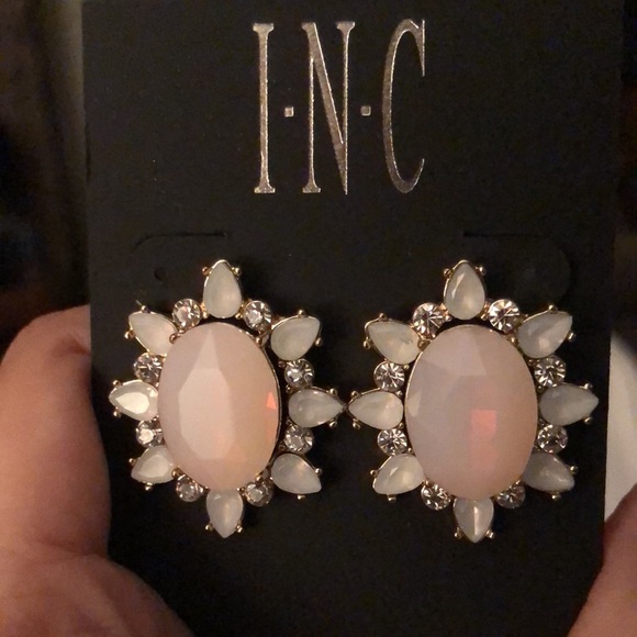 INC pink and white earrings - Picture 2 of 3